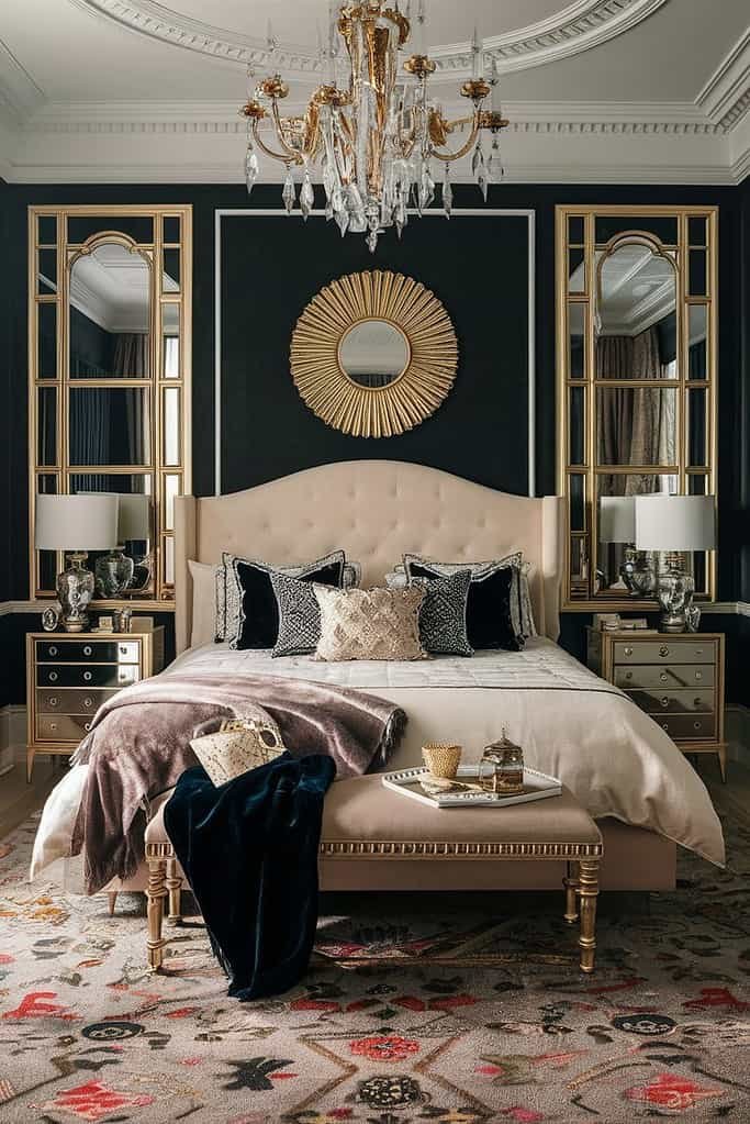 Vintage Bedroom Design Hollywood Regency Opulence