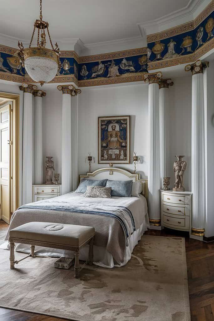 Vintage Bedroom Design Ideas Greek Revival Splendor
