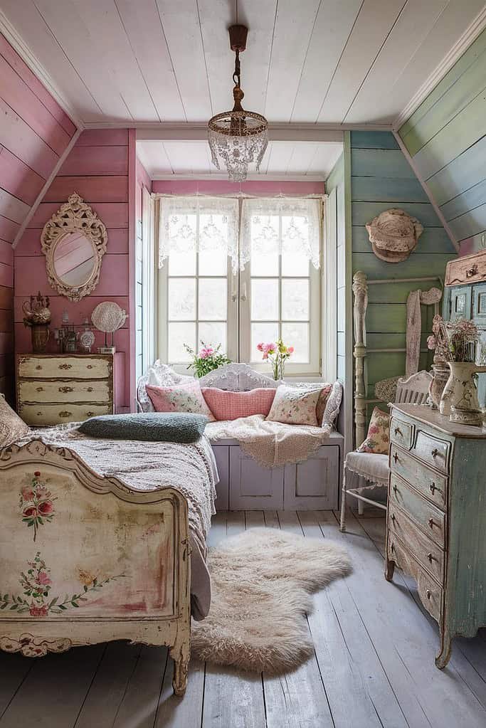 Vintage Bedroom Design Shabby Chic Delight