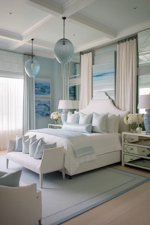 blue glass pendant lights