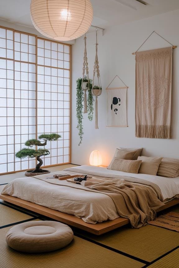 bohemian low wooden bed