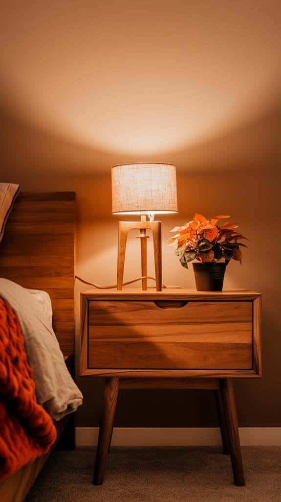 cozy wooden nightstand design