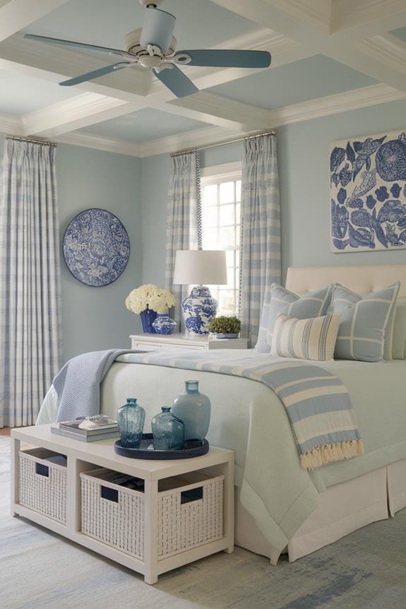 decorative blue bedside vase