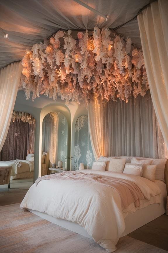 dreamy botanical ceiling art