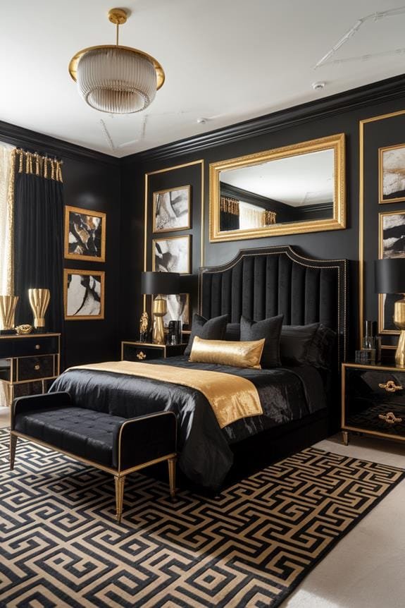elegant black gold backsplash design