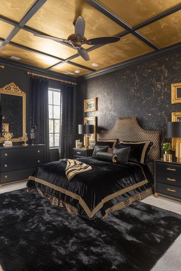 elegant black silk drapes