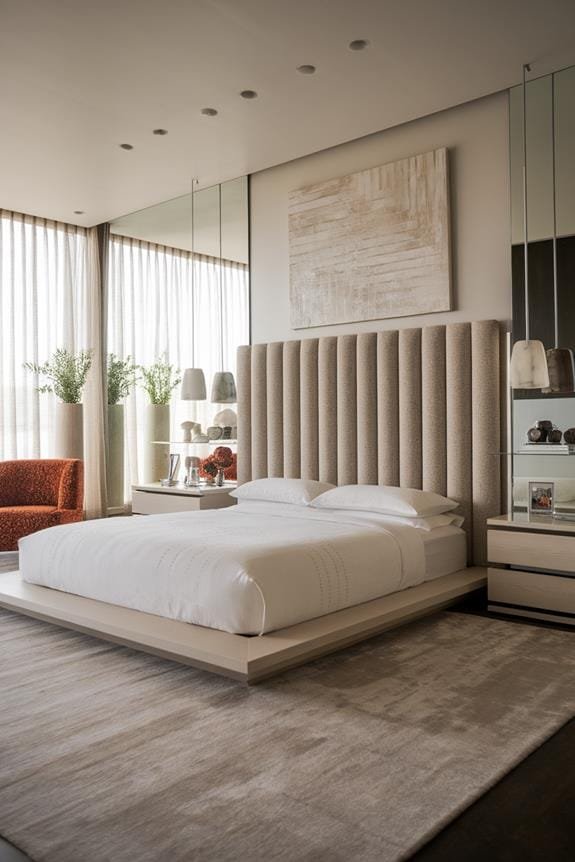 elegant fabric bed back