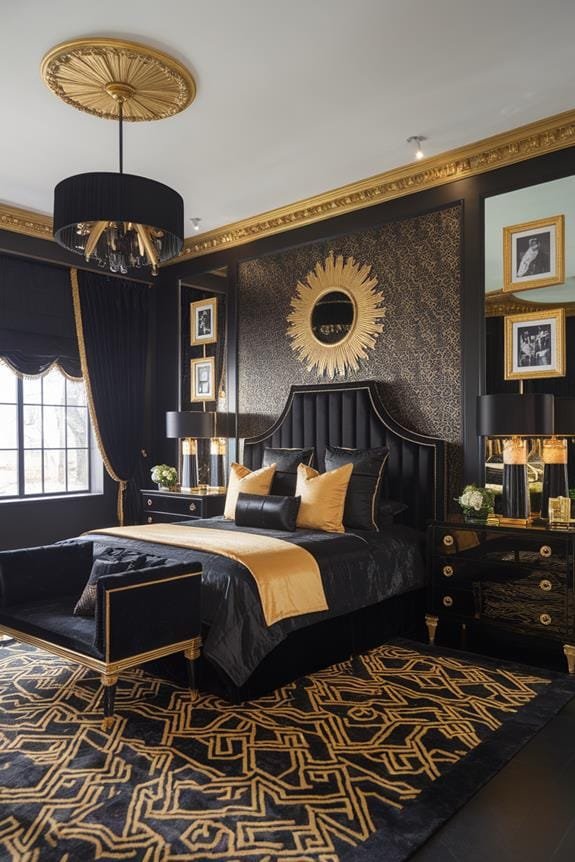elegant gold black drapes
