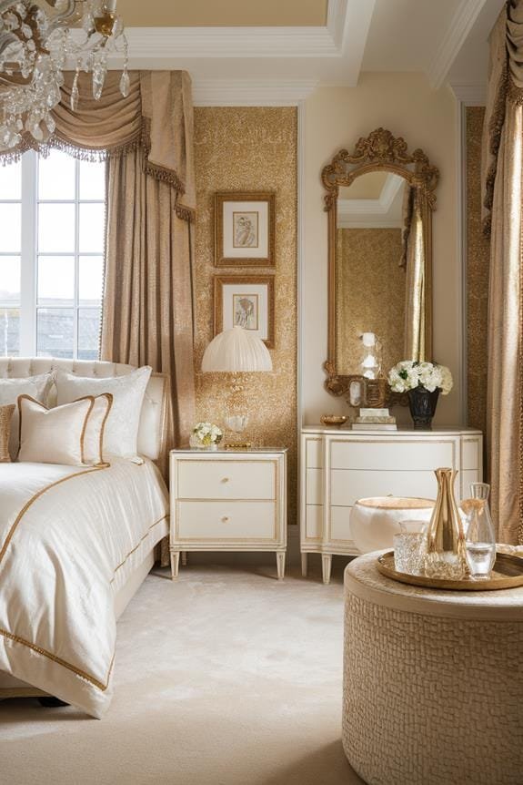 elegant gold inlaid furniture piece