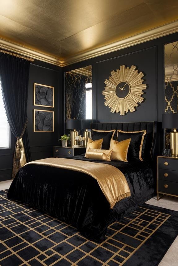 elegant gold sunburst clock