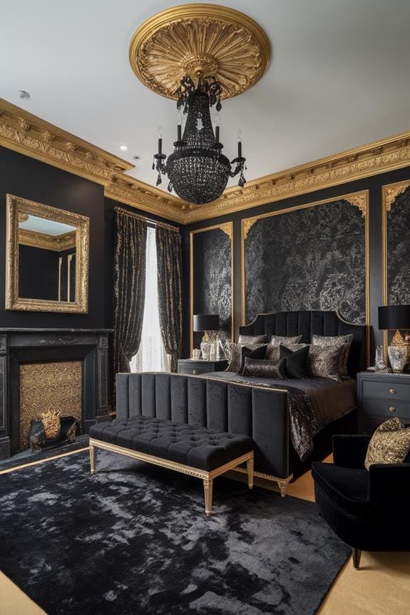 glistening golden mosaic mantel