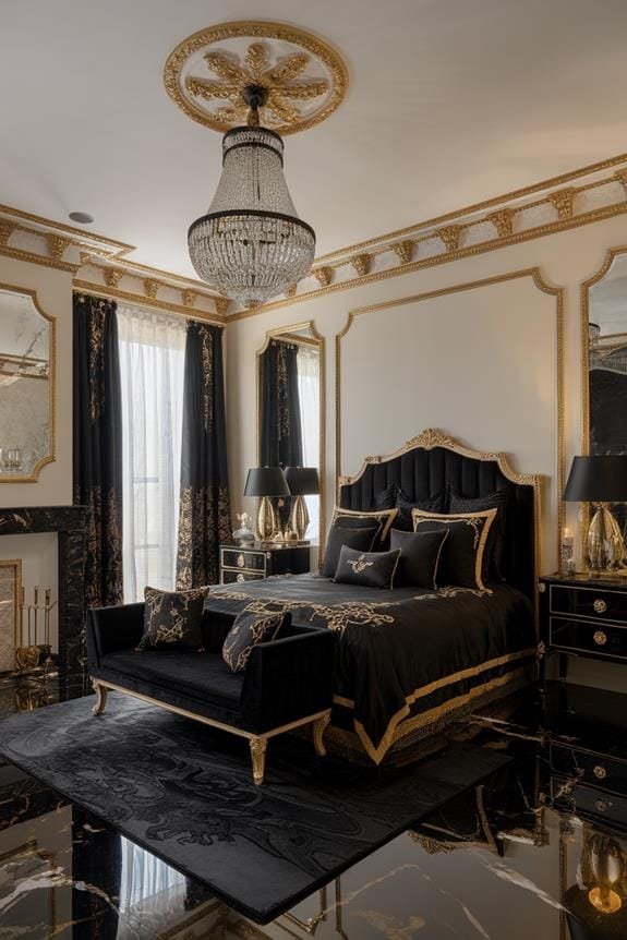 luxurious dark marble floors