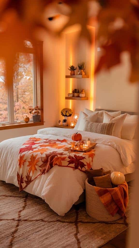 maple leaf design throw blanket