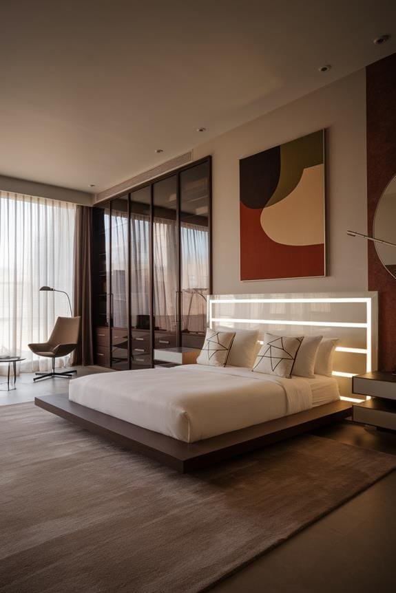 modern illuminated acrylic headboard
