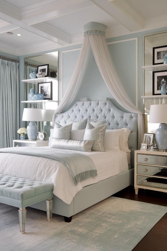 pale blue headboard design