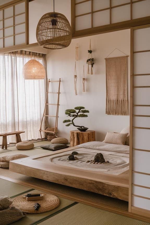 rustic wabi sabi nightstand design