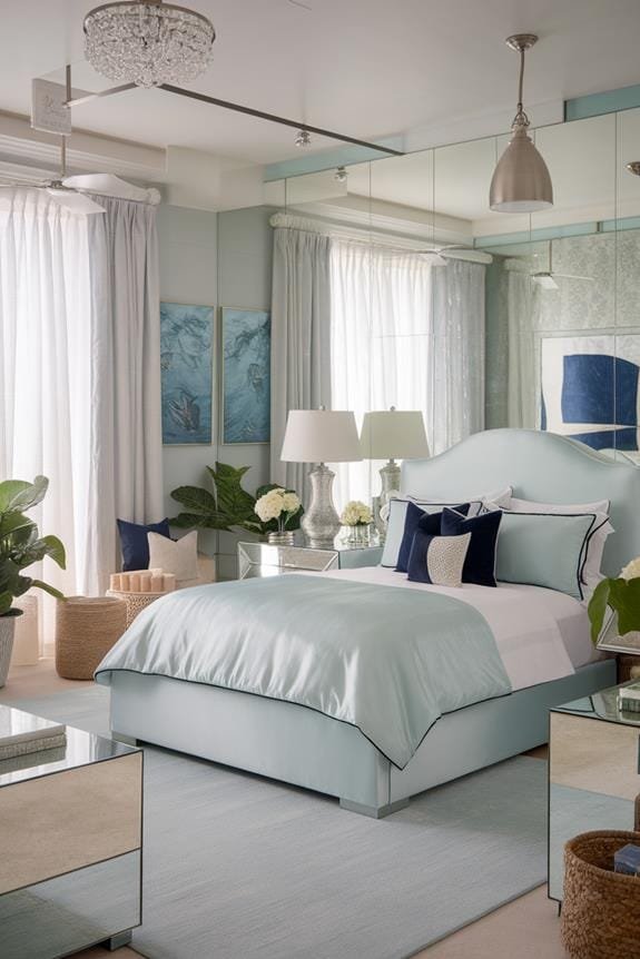 soft light blue bedding