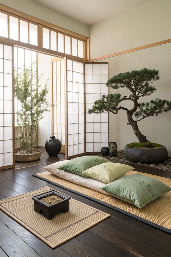 cozy silk meditation space