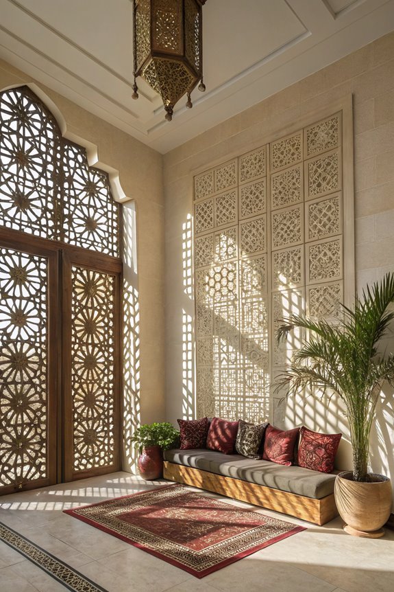 intricate wooden decorative screens