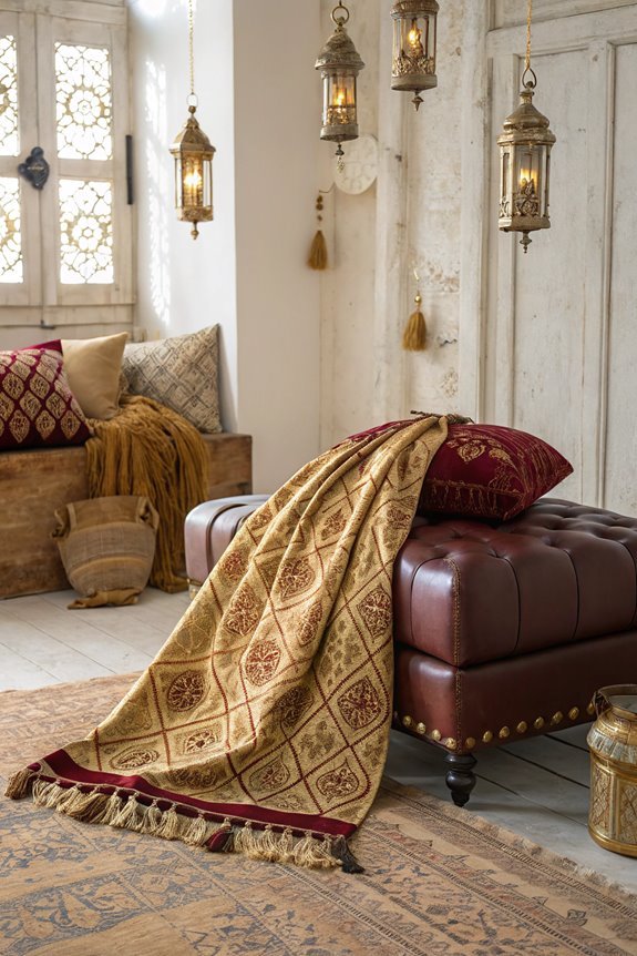 luxurious decorative silk throws