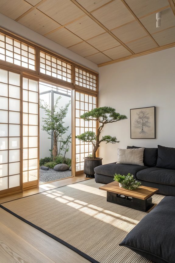 peaceful bamboo room partitions