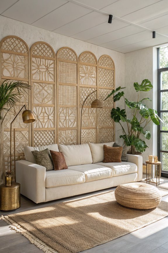 textured natural rattan wall