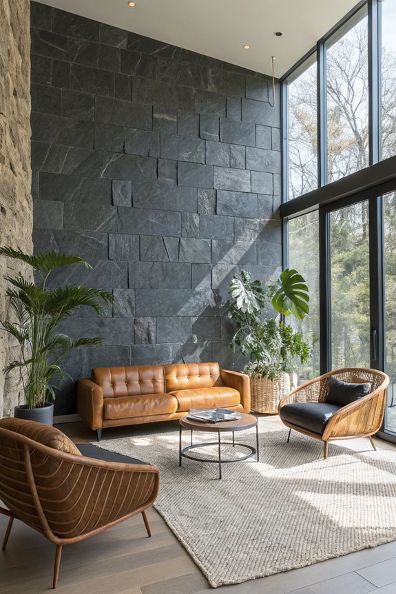 textured natural slate wall