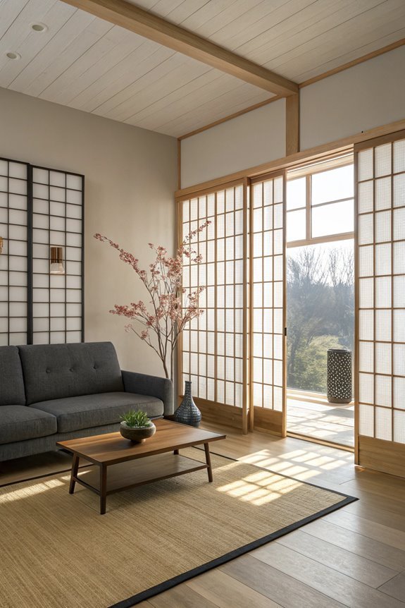 textured rice paper screens