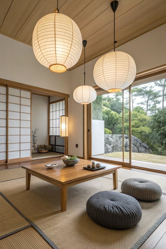 washi wrapped pendant lighting design