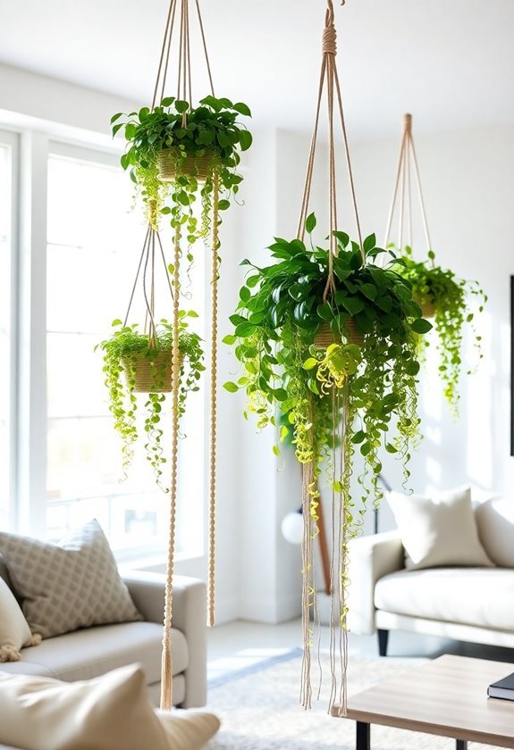 beautifully suspended greenery displays
