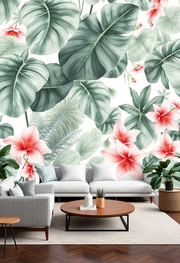 botanical wall murals design