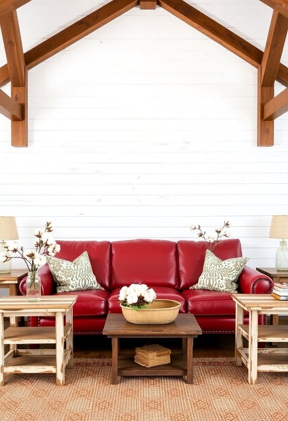 charming red rustic farmhouse