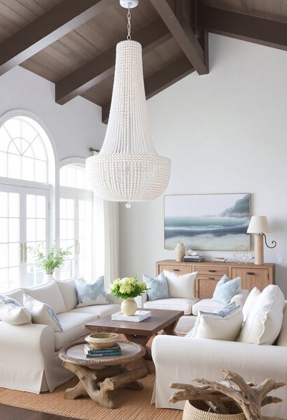 chic beaded chandelier design