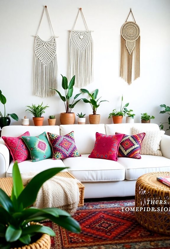 chic bohemian sofa decor