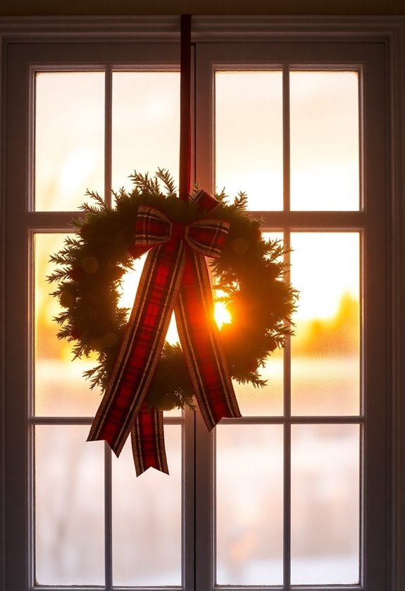 colorful holiday door decor