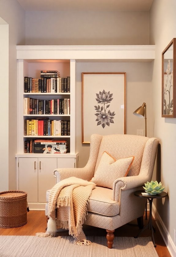 comfortable reading corner setup