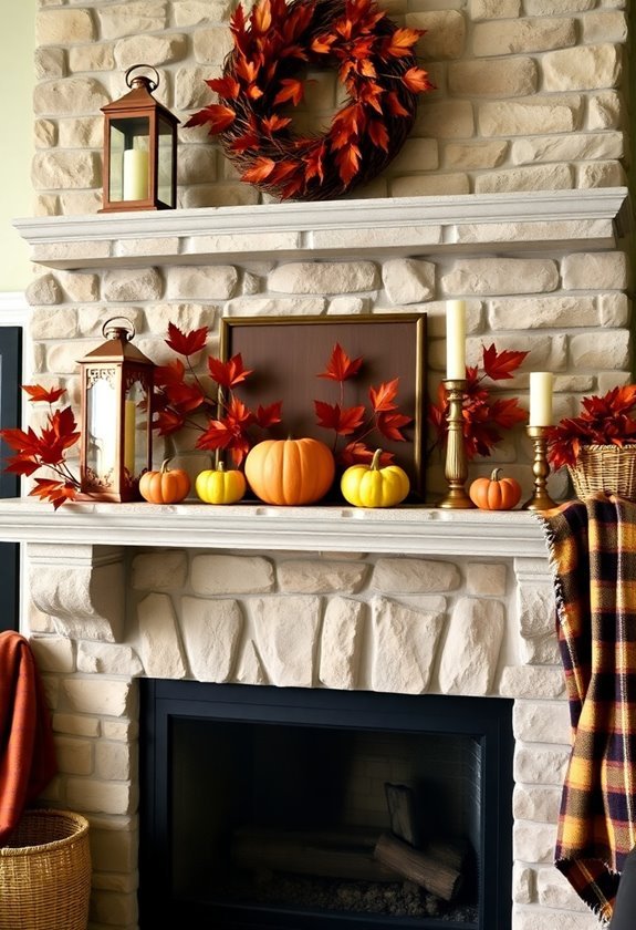 creative seasonal mantel decor