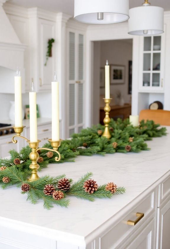 decorative candle and garland