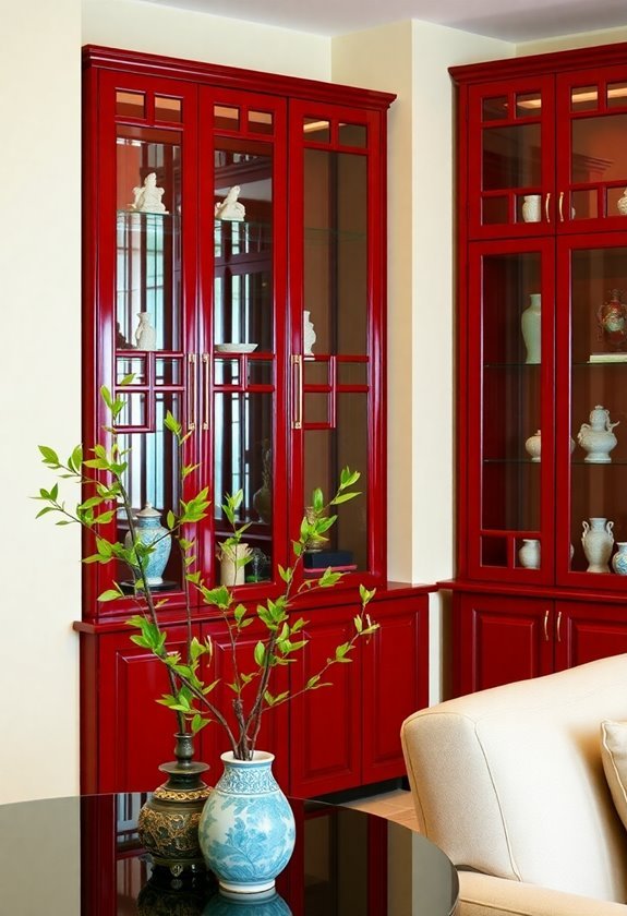 elegant lacquered cabinet showcase