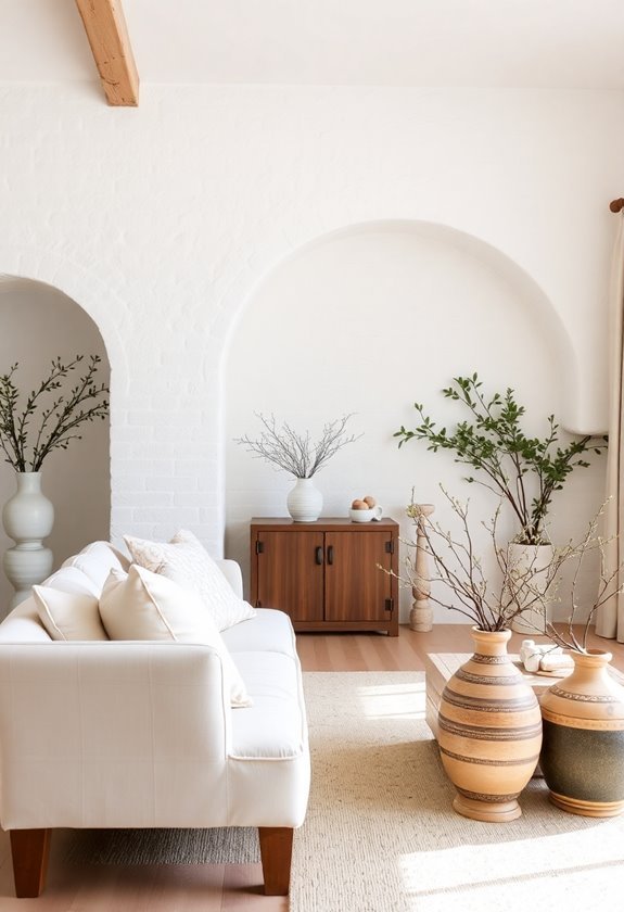 elegant whitewashed stone walls