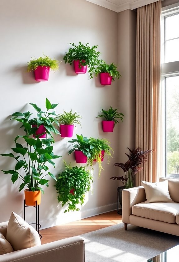 enhance space with planters