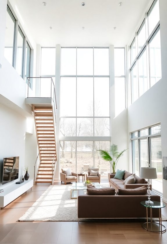 expansive vertical glass views