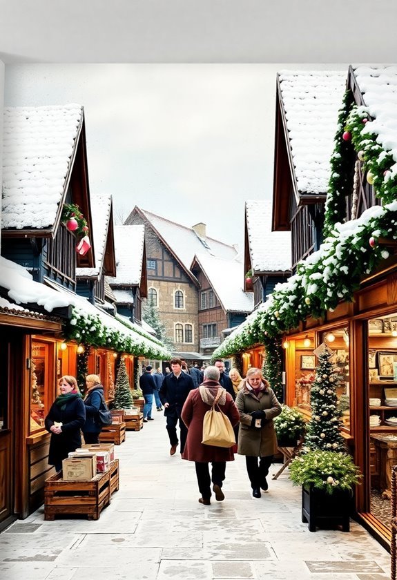 festive holiday market artwork