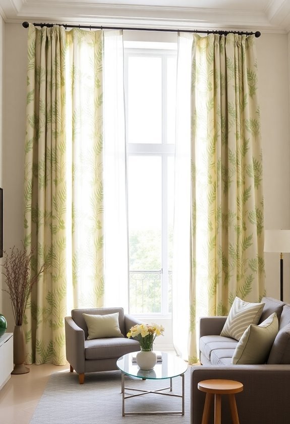 floral design window curtains