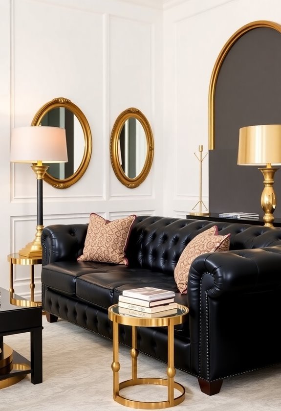 gold accents and finishes