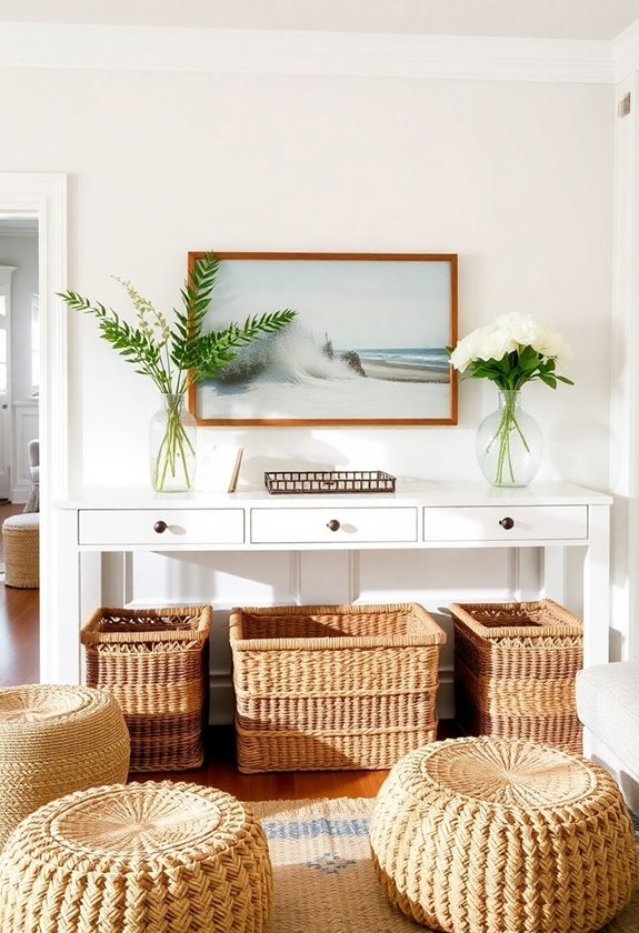 handcrafted woven basket storage