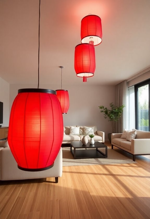 illuminated paper lanterns display