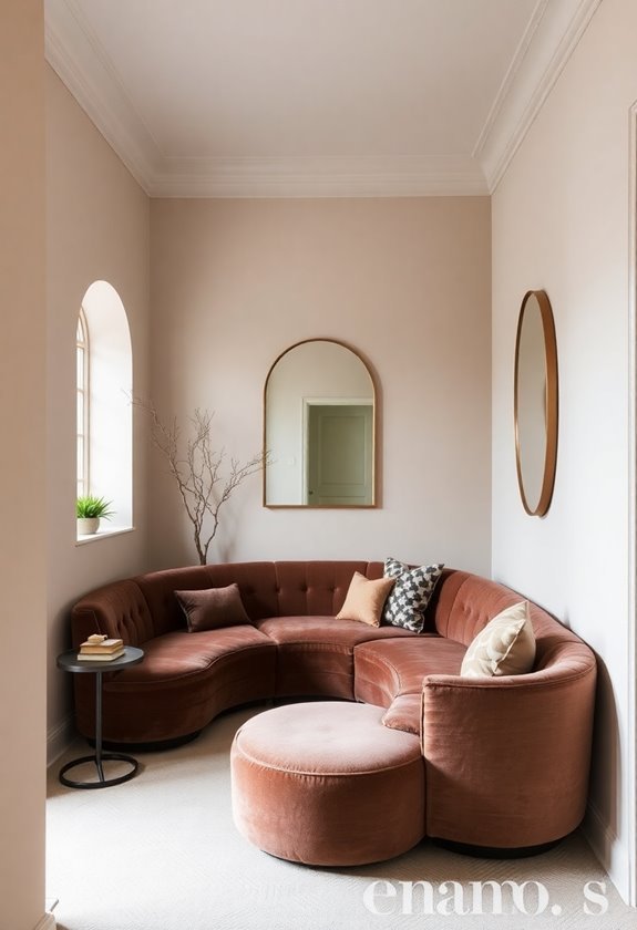 incorporate curved furniture design