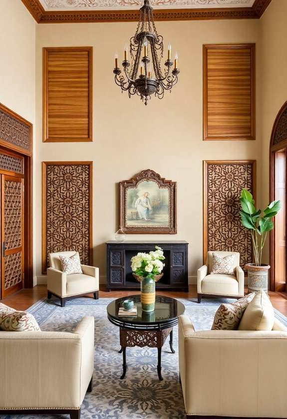 intricate handcrafted wood decor
