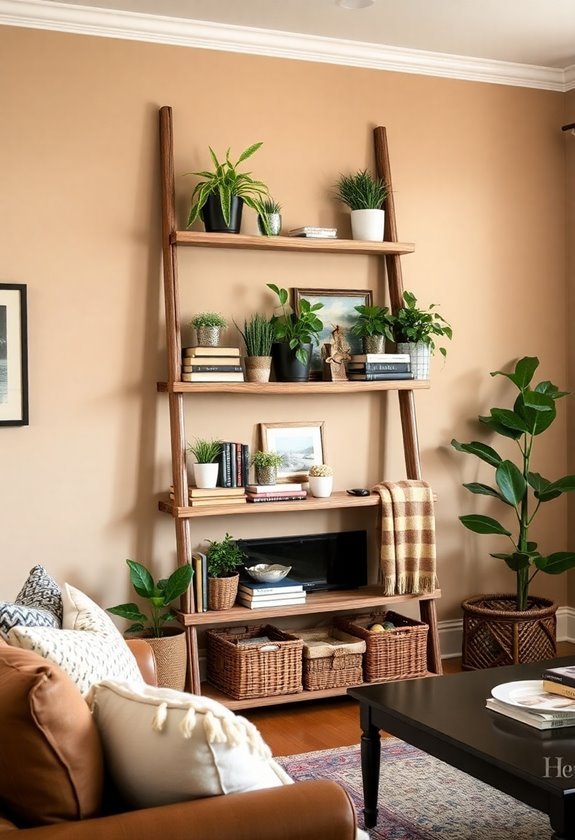 living area ladder storage